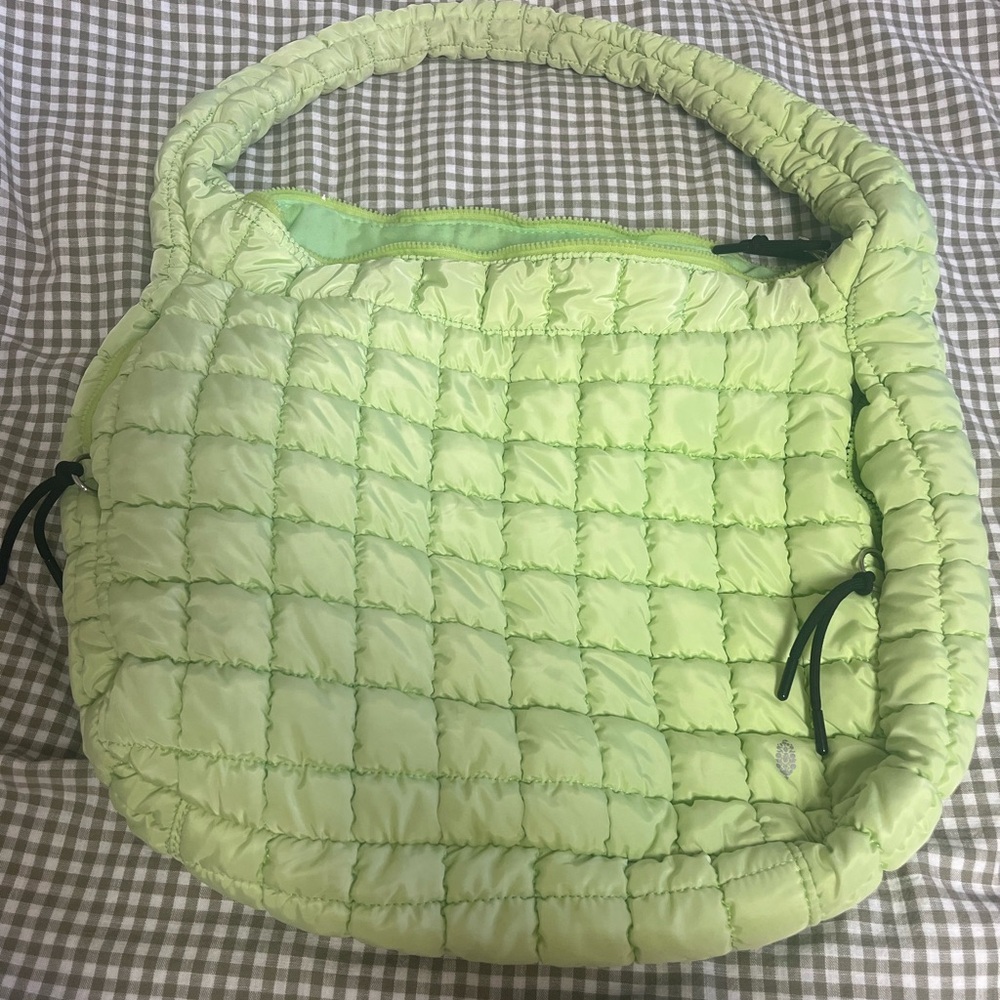 Free People Movement Carryall Lime Green Quilted Shoulder Bag - Picture 7 of 7